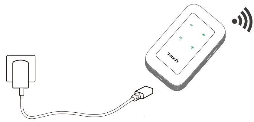 Tenda 4G180 Portable 4G LTE Mobile Wi Fi - power socket