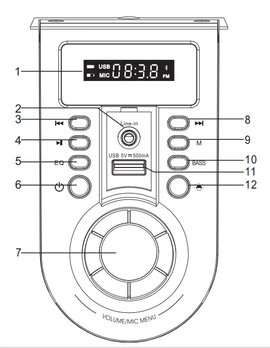 anko 43190553 Bluetooth Party Speaker - Fig