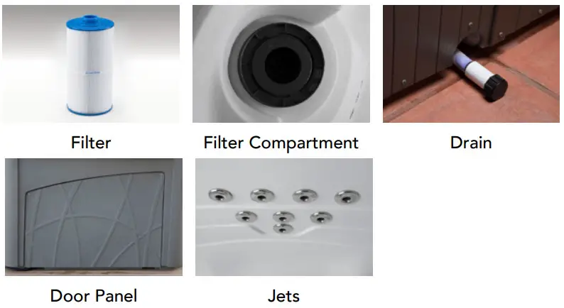 Leganza 6 Person 90 Jet 230V Hot Tub - COMPONENT LEGEND