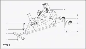 LIFESPAN SM-310 M2 Spin Bike ASSEMBLY INSTRUCTIONS Step 1