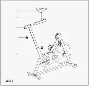 LIFESPAN SM-310 M2 Spin Bike ASSEMBLY INSTRUCTIONS Step 2