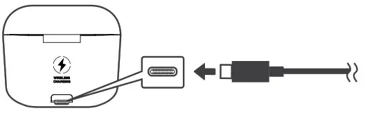 SHARP HP-TW10 True Wireless Stereo Earphones - Charging via USB cable