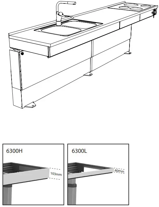 GRANBERG 6310L Baselift Floor 40mm Front - Figure 1