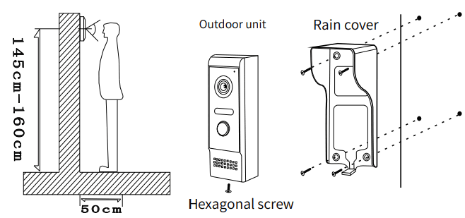 tuya Digital High Definition WiFi Doorbell - Hexagonal screw