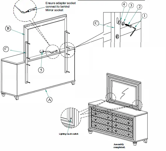 Best-Quality-Furniture-9749-Venetian-5-Piece-Champagne-California-King-Bedroom-Set-4