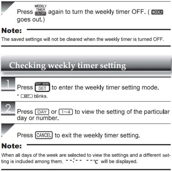 FIG 24 WEEKLY TIMER OPERATION