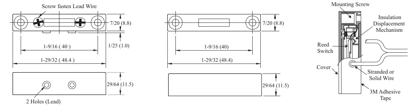POTTER AMS-51CV Insulation Displacement Surface Mount Contact - Dimensions