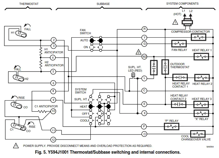 Honeywell Y594 Multistage Thermostat Subbase - 5