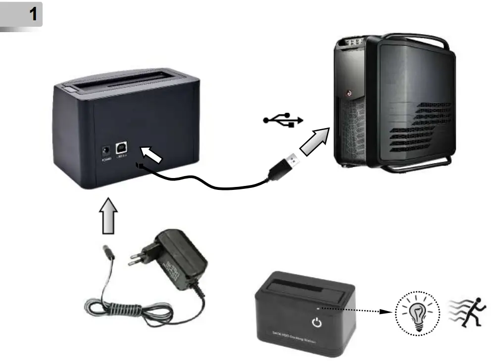gembird HD32 U2S 5 USB Docking Station - FIGURE 1