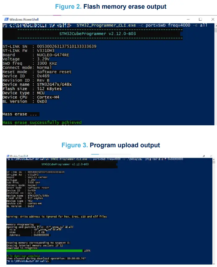 STM32Cube Command Line Toolset User - erase output