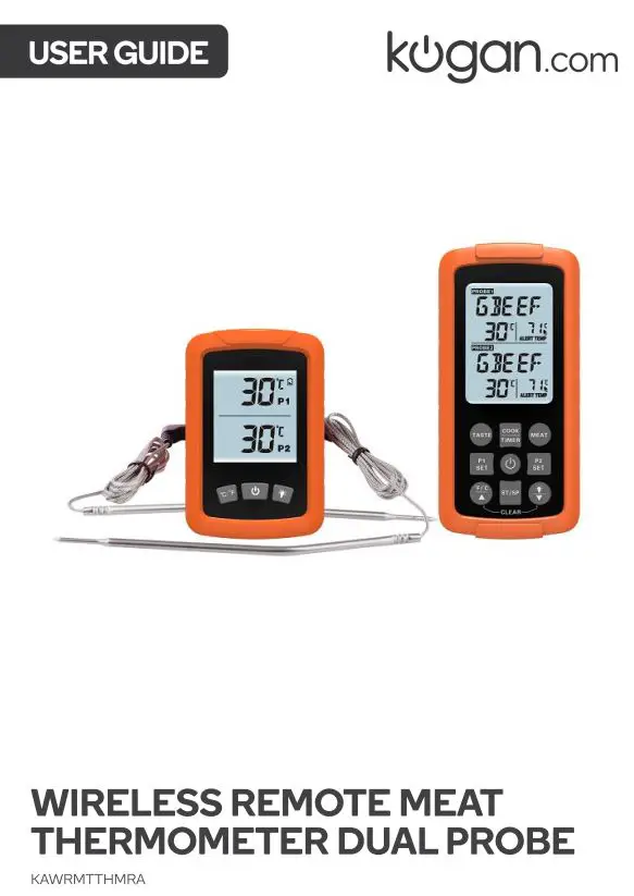 kogan KAWRMTTHMRA Wireless Remote Meat Thermometer Dual Probe User Guide