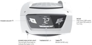 VORNADO AVH10 Whole Room Heater - CONTROLS