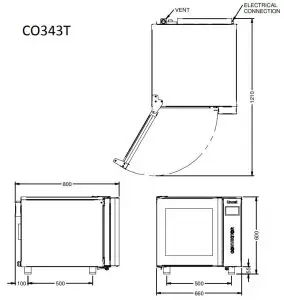 Lincat CO343M Convector Manual Electric Countertop Convection Oven - FIG 1