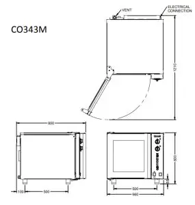 Lincat CO343M Convector Manual Electric Countertop Convection Oven - FIG