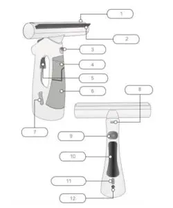 Viatek Electric Window Squeegee PARTS DIAGRAM