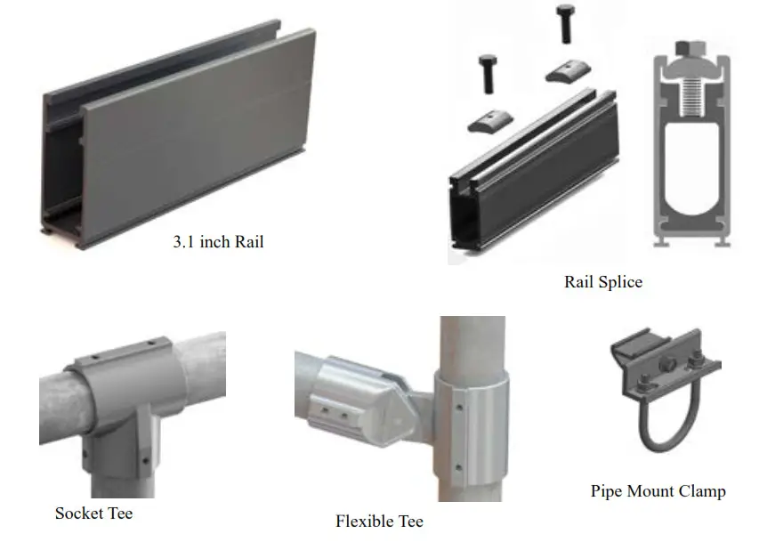 Tamarack S-TSP-GMKT-F3 Solar Ground Mount- Components