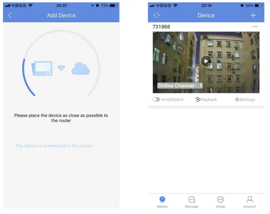 IP Cameras P6S Wifi Pan Tilt AI Camera Installation Guide - Wait for the camera to connect to WIFI