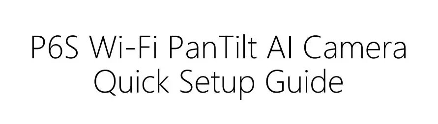 IP Cameras P6S Wifi Pan Tilt AI Camera Installation Guide