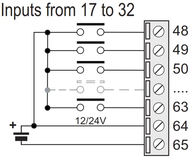 SENECA R 32DIDO 3 Phase Energy Power Meter with Universal Input - DIGITAL INPUTS 1