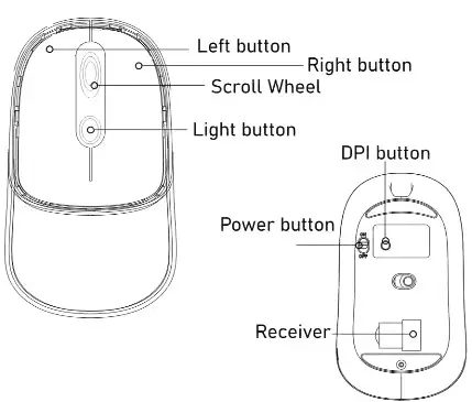 RAPIQUE R107 RGB Wireless Mouse- Button