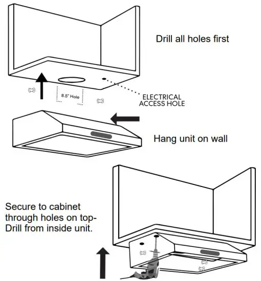 COSMO COS-QS75 Under Cabinet Range Hood - Mounted