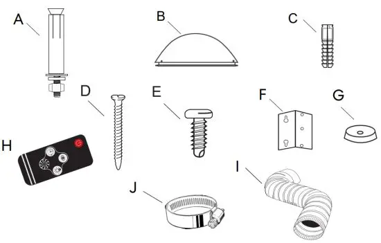 COSMO COS-QS75 Under Cabinet Range Hood - PARTS