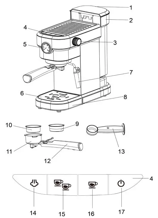 H Koenig EXP820 Espresso Machine fig 1