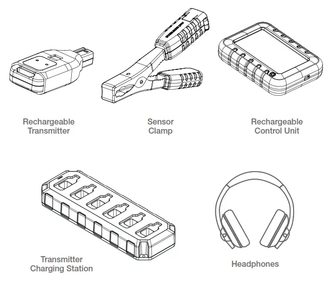 STEELMAN PRO 60605 Wireless ChassisEAR 2 Versatile Noise Vibration and Harshness Diagnostic Tool - MAIN COMPONENTS