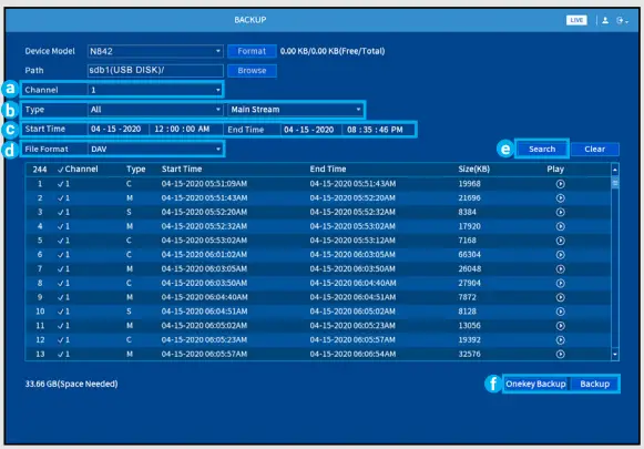 LOREX N841 Series 4K NVR with Smart Motion Detection User Guide - Backup