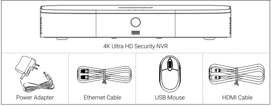 LOREX N841 Series 4K NVR with Smart Motion Detection User Guide - Package Contents