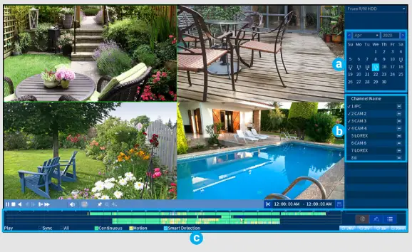 LOREX N841 Series 4K NVR with Smart Motion Detection User Guide - Playback and Search