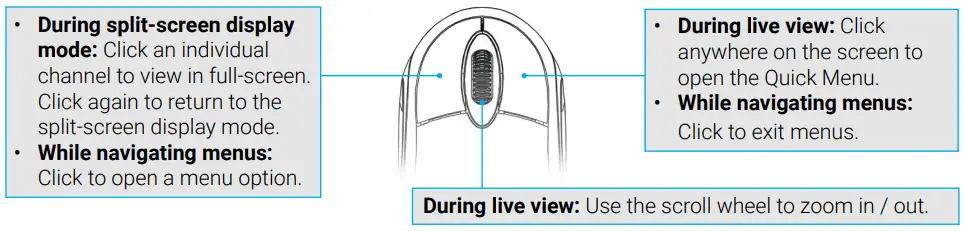 LOREX N841 Series 4K NVR with Smart Motion Detection User Guide - Using the Mouse