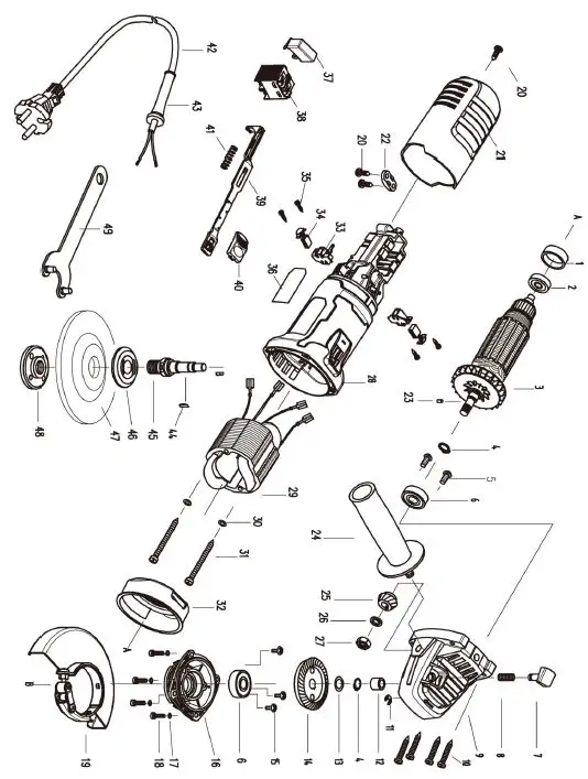 LUMBERJACK AG820 820W Angle Grinder 13
