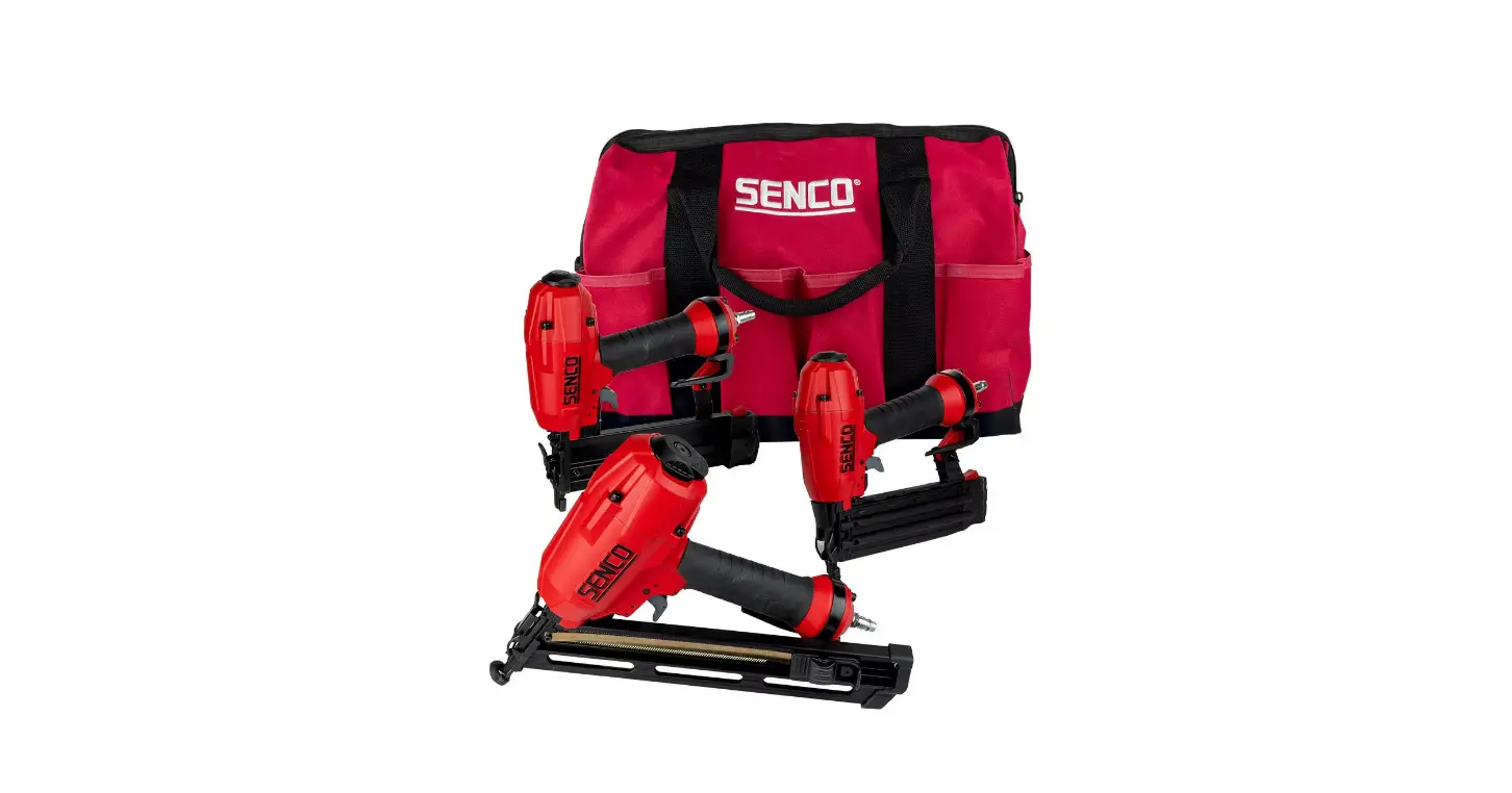 Senco 10s2001n 3-in-1 Pneumatic Air Nailer And Stapler Triple Set In Carry Bag Instruction Manual