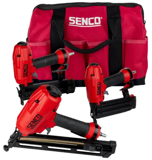 SENCO 10S2001N 3-in-1 Pneumatic Air Nailer and Stapler Triple Set in Carry Bag