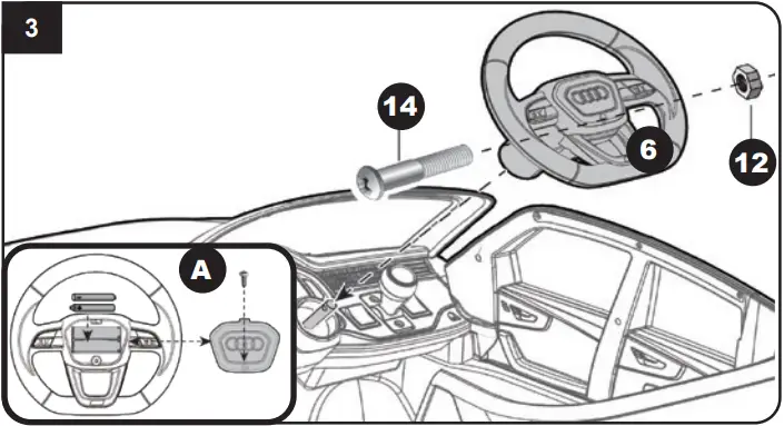 JAMARA 460200 Ride on Audi Q8 Children Car - Assembly 3