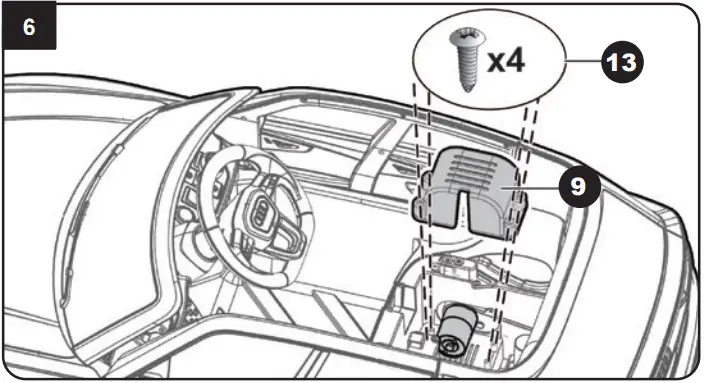 JAMARA 460200 Ride on Audi Q8 Children Car - Assembly 6