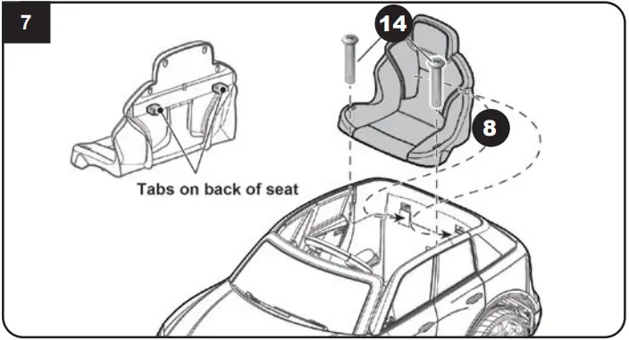 JAMARA 460200 Ride on Audi Q8 Children Car - Assembly 7