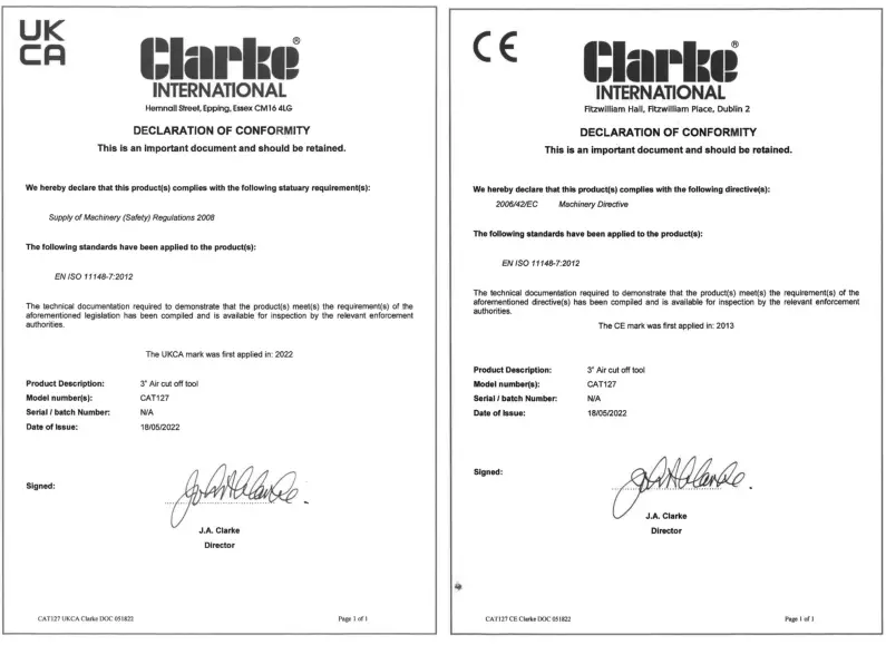 Clarke CAT127 Cut Off Tool - signed 1