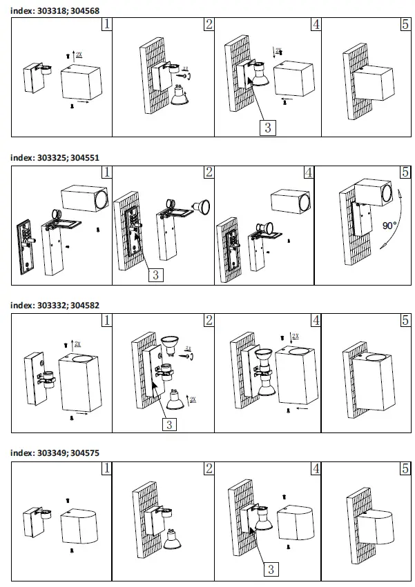 POLUX 303356 Boston 2x10W Facade Wall Lamp 1