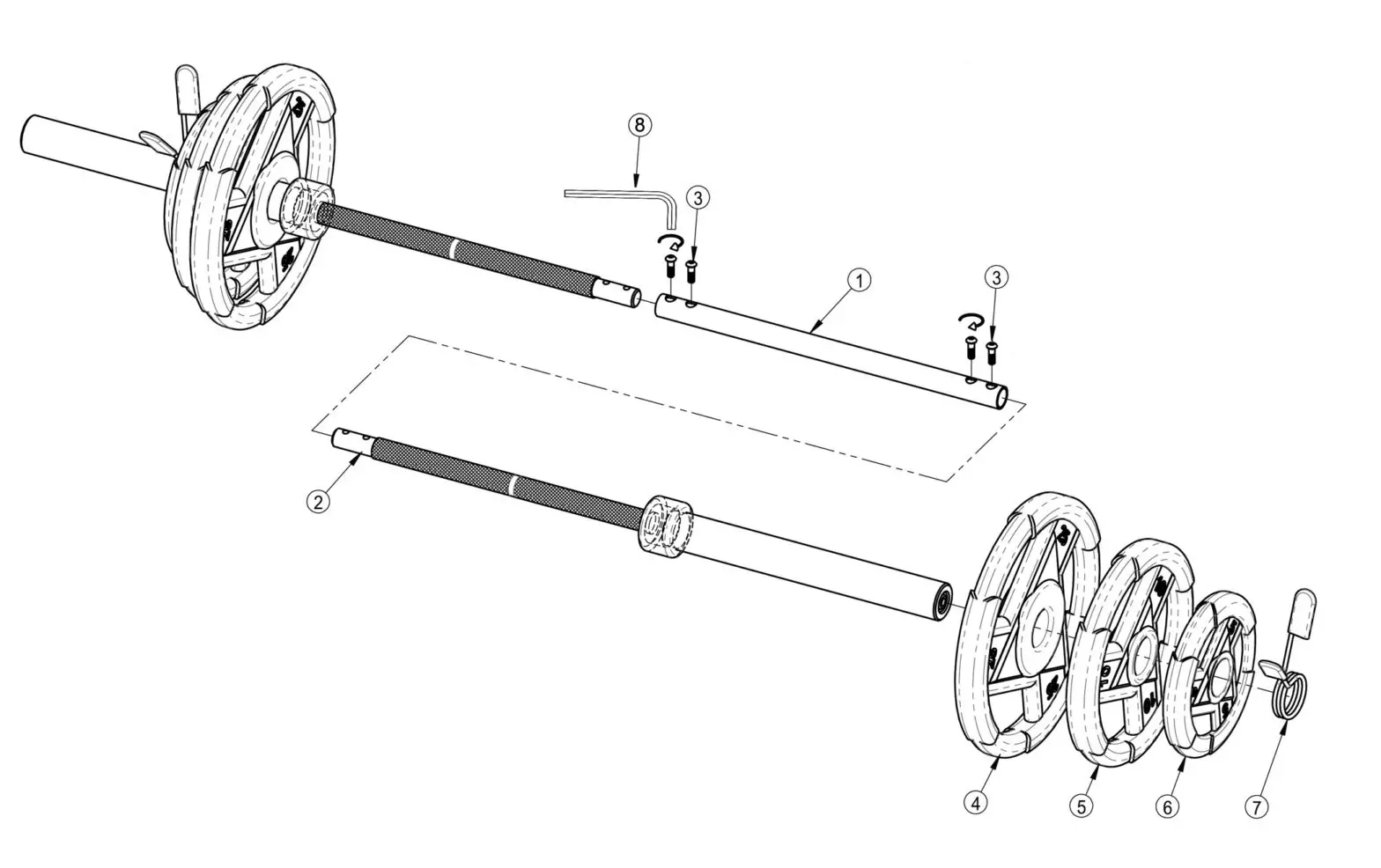 MARCY MCW 110 110 LB Weight Set - EXPLODED DIAGRAM