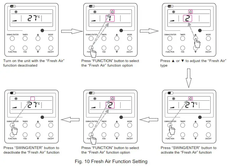 ALPICAIR XE73 44E Wired Controller - Operation Instructions 8