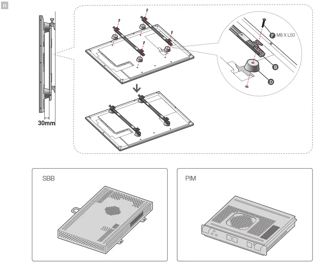 SAMSUNG Wall Mount - Assembly Adapter to Signage 2