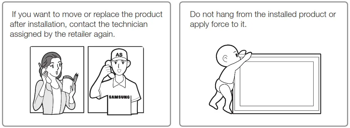 SAMSUNG Wall Mount - Safety instructions