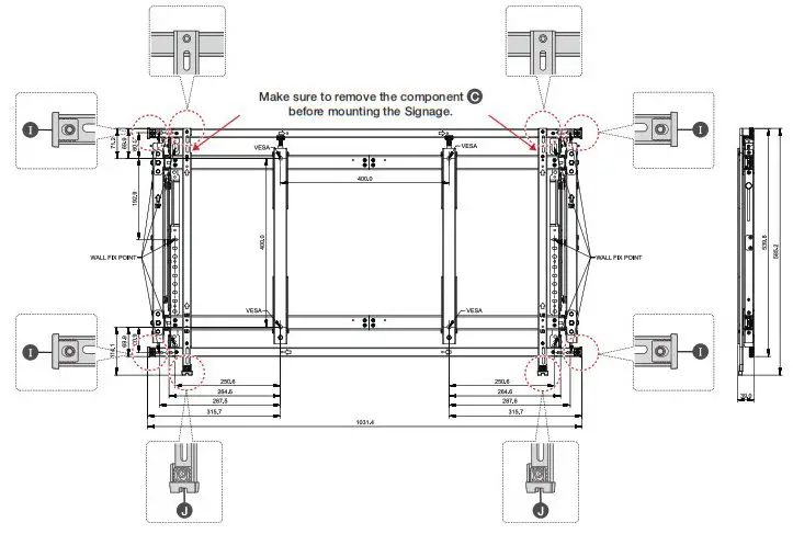 SAMSUNG Wall Mount - WMN-46VD (Landscape type – UE Series)