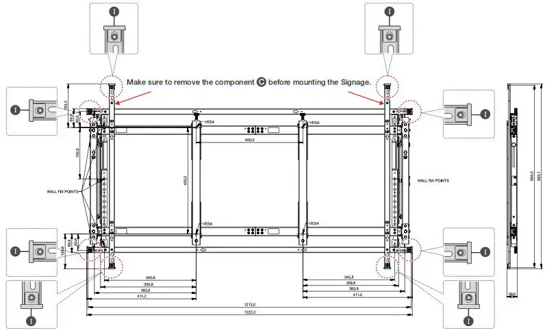 SAMSUNG Wall Mount - WMN-55VD (Landscape type – UE Series)