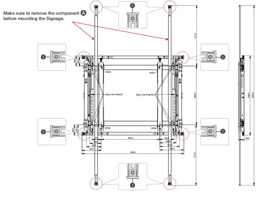 SAMSUNG Wall Mount - WMN-55VD (Portrait type – UE Series)