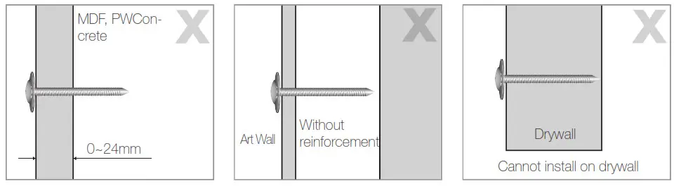 SAMSUNG Wall Mount - unreinforced walls