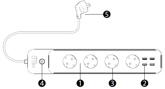 STRONG 222135 HELO-POWER-4-EU Smart Wi-Fi Power Strip-1