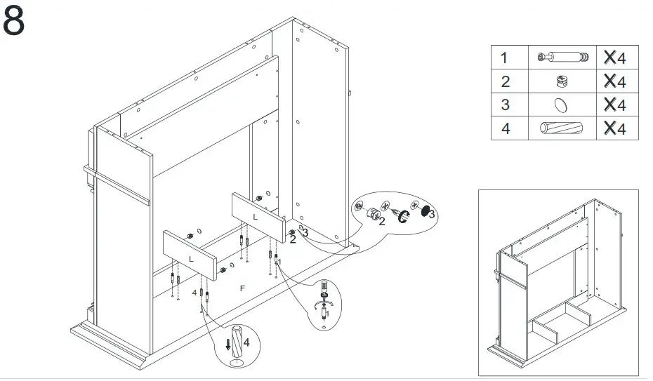 Southern ENTERPRISES HD053240 48 in Smart Electric Fireplace in White and Black - overview 15